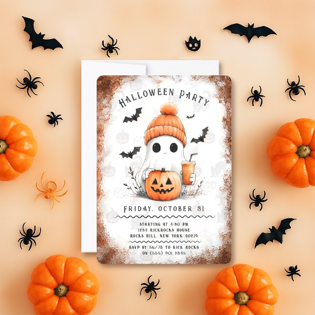 Pumpkin Spice Spooky Vibes Personalized Invitation (Creator Uploaded)