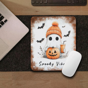 Pumpkin Spice Spooky Vibes Personalized Mouse Pad