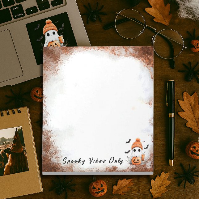 Pumpkin Spice Spooky Vibes Personalized Notepad (Creator Uploaded)