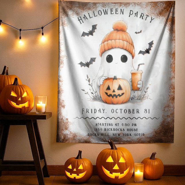 Pumpkin Spice Spooky Vibes Personalized Tapestry (Creator Uploaded)