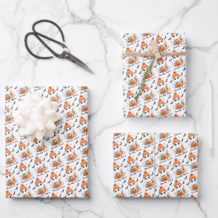 Pumpkin Spice Spooky Vibes Personalized Wrapping Paper Sheets