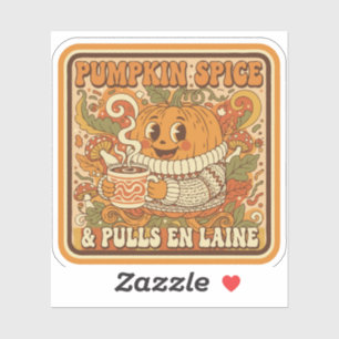 Pumpkin Spice & Sweater Weather Retro Autumn Sticker