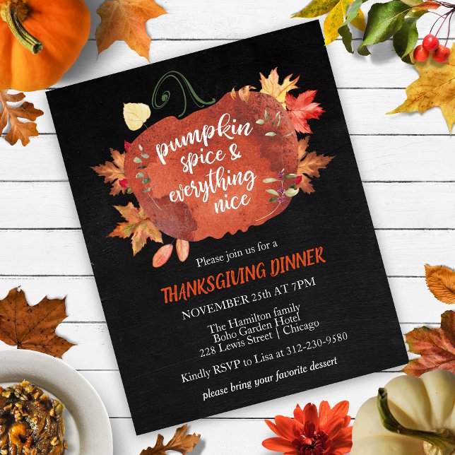 Pumpkin Spice Thanksgiving Budget Invitation (Creator Uploaded)