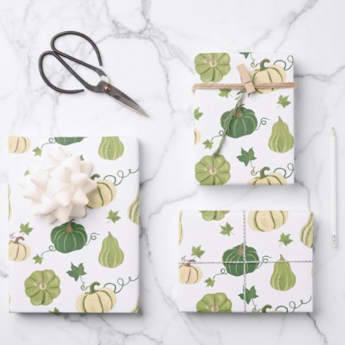 Pumpkin spice Thanksgiving Halloween green Wrapping Paper Sheets