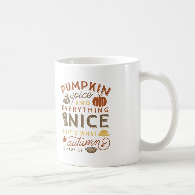 Pumpkin Spice Typographic Autumn Coffee Mug (Right)