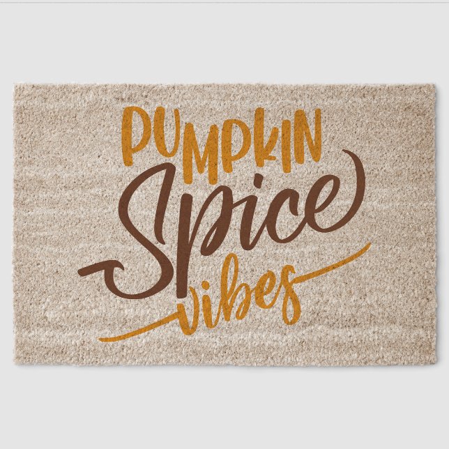 Pumpkin Spice Vibes Fiber Doormat (Front)