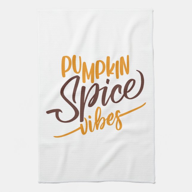 Pumpkin Spice Vibes Kitchen Towel (Vertical)