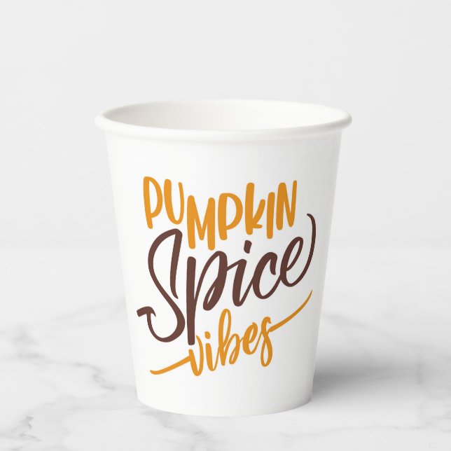 Pumpkin Spice Vibes Paper Cups (Front)