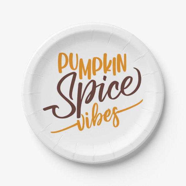 Pumpkin Spice Vibes Paper Plates (Front)