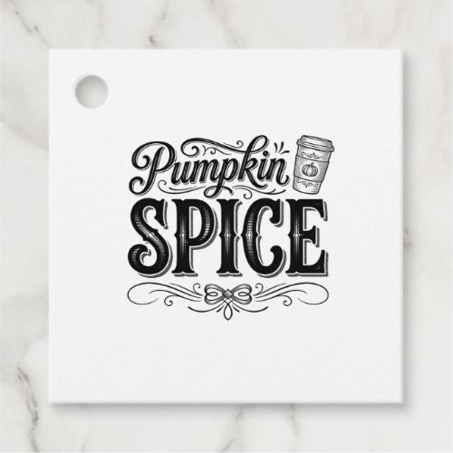 Pumpkin Spice Vintage Coffee Fall Shirt Design_1 Favor Tags