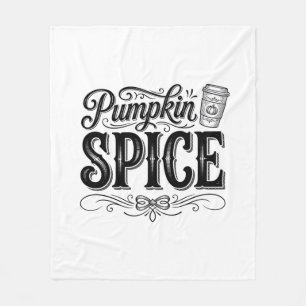 Pumpkin Spice Vintage Coffee Fall Shirt Design_1 Fleece Blanket