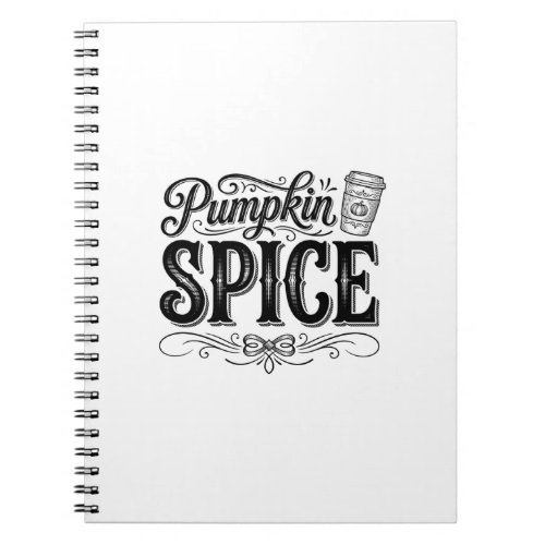 Pumpkin Spice Vintage Coffee Fall Shirt Design_1 Notebook