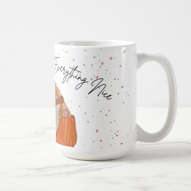 Pumpkin Spice Watercolor Cozy Coffe Mug (Right)