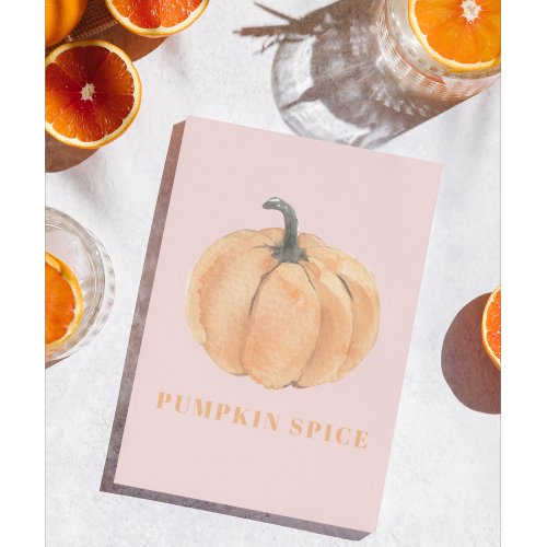 Pumpkin Spice Watercolor Pumpkin Orange And Pink Holiday Card