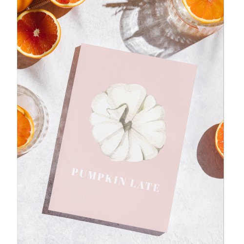 Pumpkin Spice Watercolor Pumpkin White  Pink Holiday Card