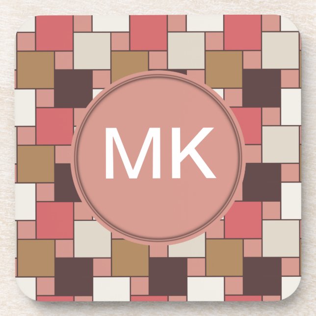 Pumpkin Spice Weave Pattern Beverage Coaster (Front)