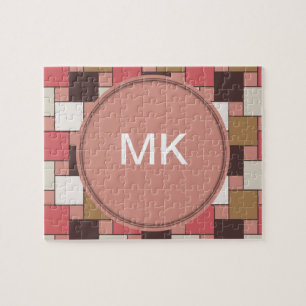 Pumpkin Spice Weave Pattern Jigsaw Puzzle