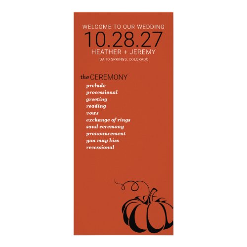 Pumpkin Spice Wedding Program