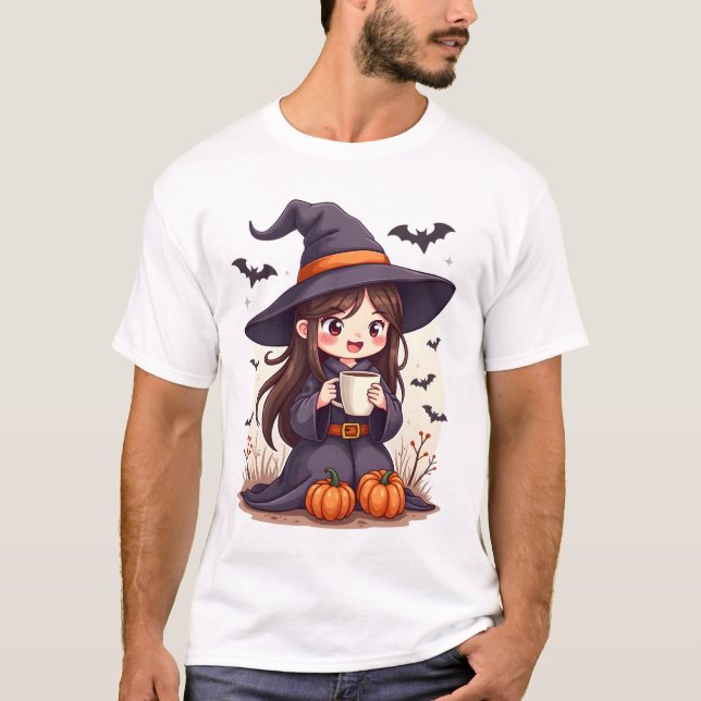 Pumpkin Spice Witch � Cute Halloween Coffee Shirt (Front)