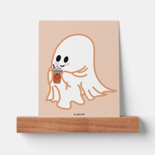 Pumpkin Spiced Latte Ghost  Picture Ledge