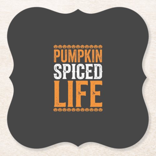 Pumpkin Spiced Life Halloween Typography Design_1 Paper Coaster