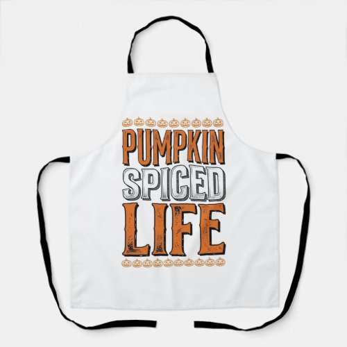 Pumpkin Spiced Life Vintage Halloween Typography D Apron