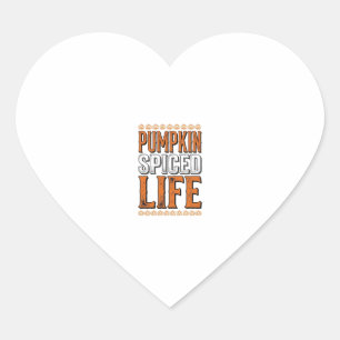 Pumpkin Spiced Life Vintage Halloween Typography D Heart Sticker