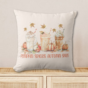 Pumpkin Spices Fall Autumn Drink Funny Quote Throw Pillow