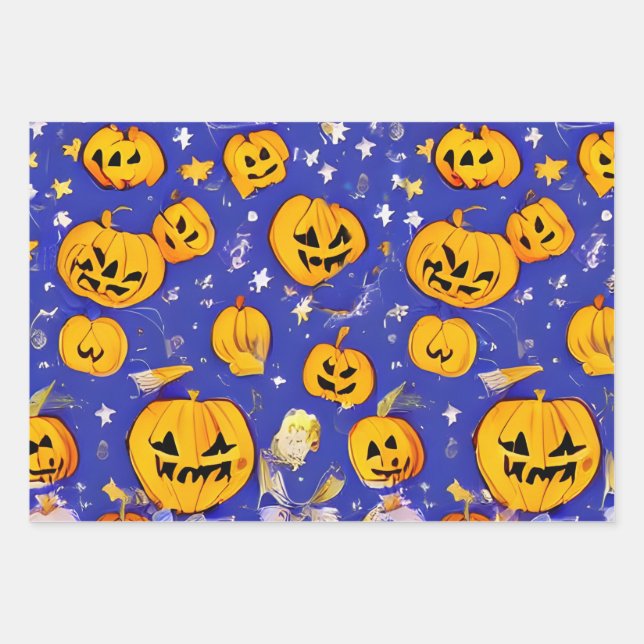 Pumpkin Spirits  Wrapping Paper Sheets (Front)