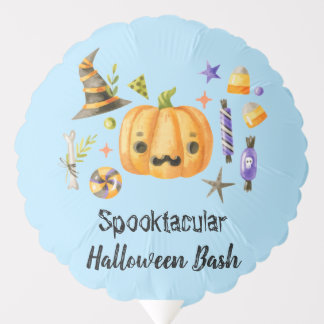 Pumpkin Spooktacular Halloween Bash Party Blue Balloon