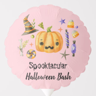 Pumpkin Spooktacular Halloween Bash Party Pink Balloon