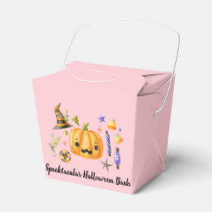 Pumpkin Spooktacular Halloween Bash Party Pink Favor Boxes
