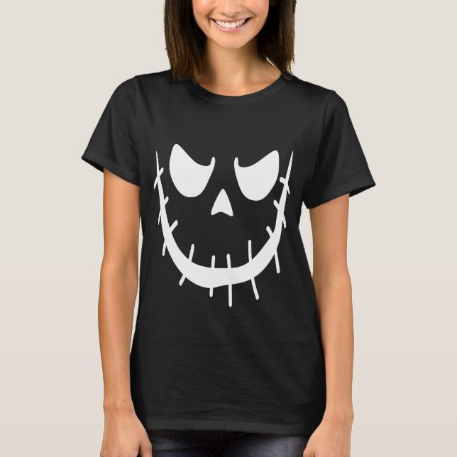 Pumpkin Spooky Fun Creepy Jack O Lantern Face   T-Shirt (Front)