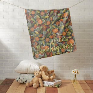 Pumpkin, Squash Autumn Harvest Baby Blanket