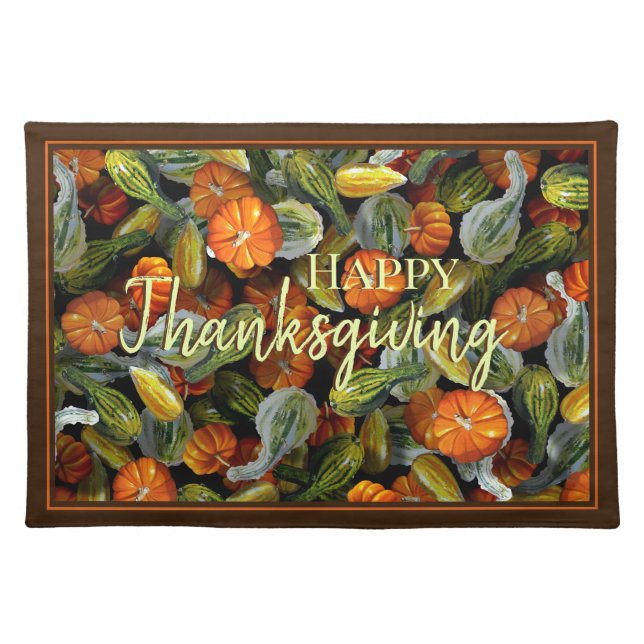 Pumpkin, Squash Autumn Harvest Cloth Placemat (Front)