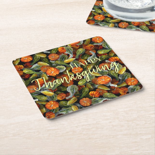 Pumpkin, Squash Autumn Harvest Coasters (Angled)