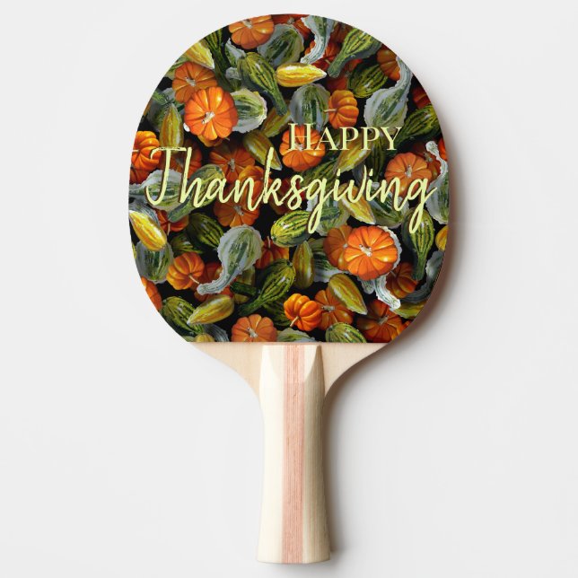 Pumpkin, Squash Autumn Harvest Ping Pong Paddle (Front)
