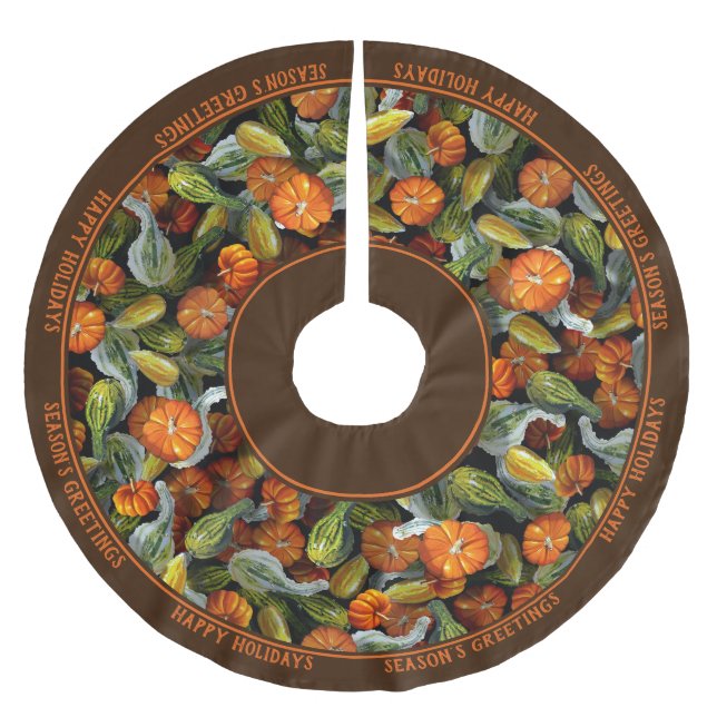 Pumpkin, Squash Autumn Harvest Tree Skirt (Front)