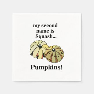 Pumpkin Squash Funny Fall Party Napkins