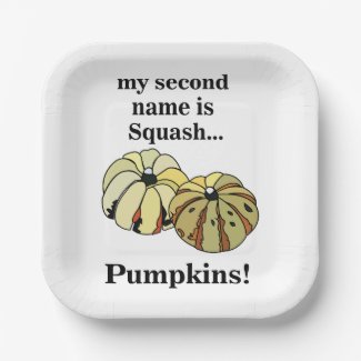 Pumpkin Squash Funny Fall Party Paper Plates