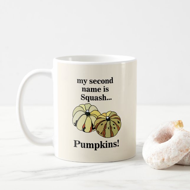 Pumpkin Squash Funny Pumpkins Coffee Mug (With Donut)