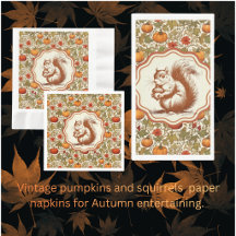 Pumpkin Squirrel Autumn Colors