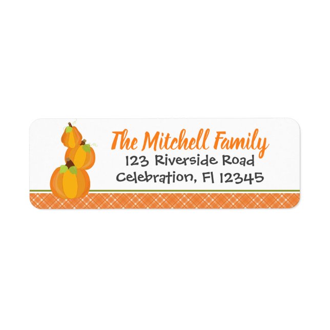 Pumpkin Stack Fall Address Label (Front)