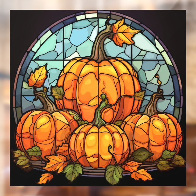 Pumpkin Stained Glass Window Cling (Sheet 2)