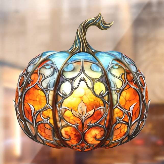 Pumpkin Stained Glass Window Cling (Sheet 2)