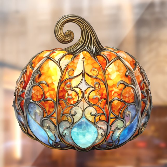 Pumpkin Stained Glass Window Cling (Sheet 2)