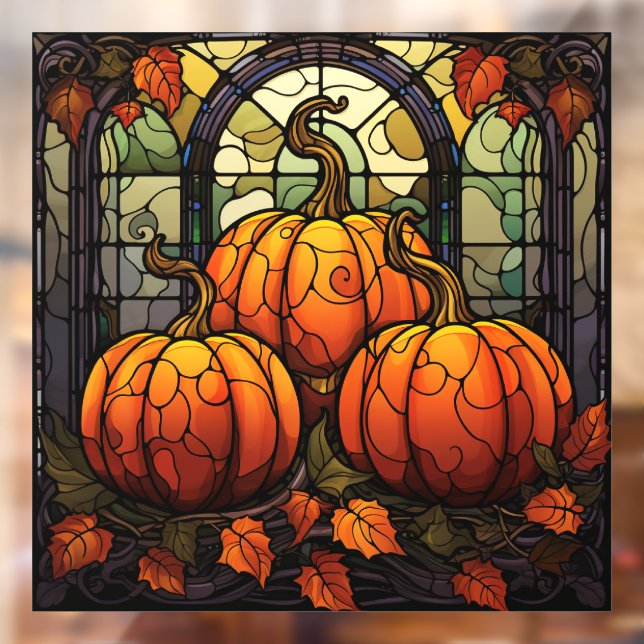 Pumpkin Stained Glass Window Cling (Sheet 2)