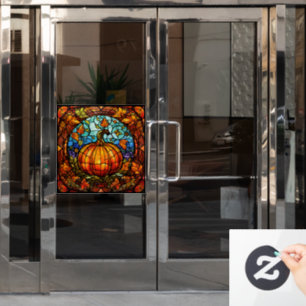 Pumpkin Stained Glass Window Cling