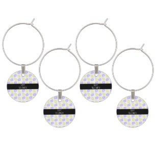 Pumpkin Stamps Hand Painted Halloween Pattern Wine Charm