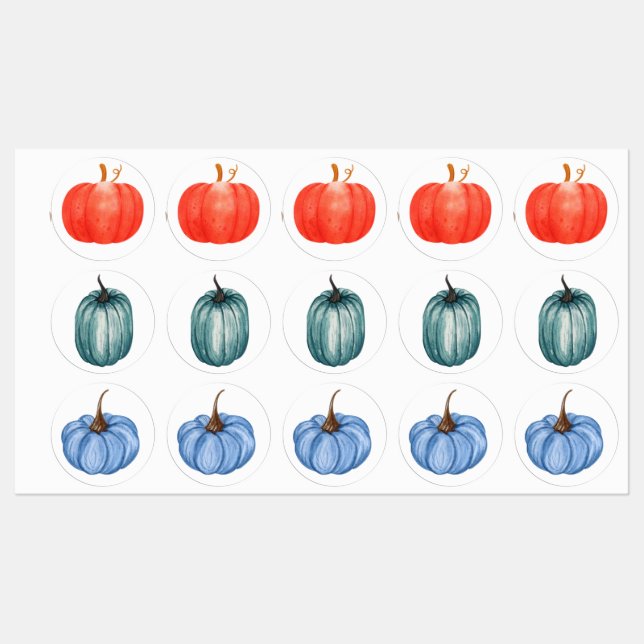 Pumpkin Stickers, stickers, fall stickers,  Labels (Sheet)